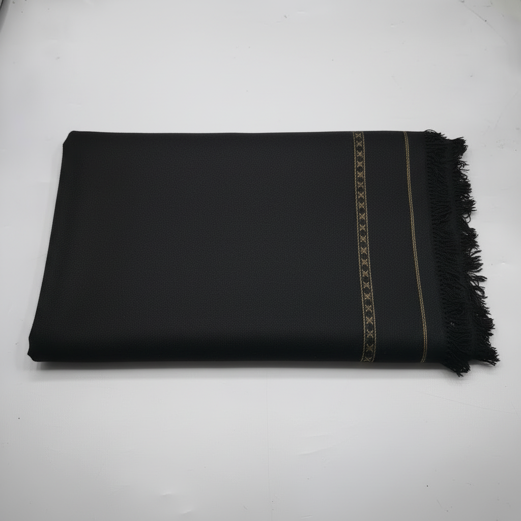 Black wool shawl folded